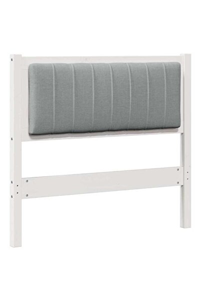 vidaxl Tăblie tapițată cu headboard Alb 90 cm Lemn de pin masiv