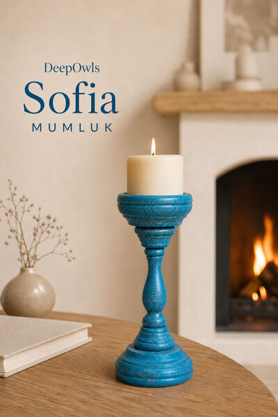 deepowls Sofia Mumluk Ahşap Dekoratif Blok Mum Tutucu Şamdan