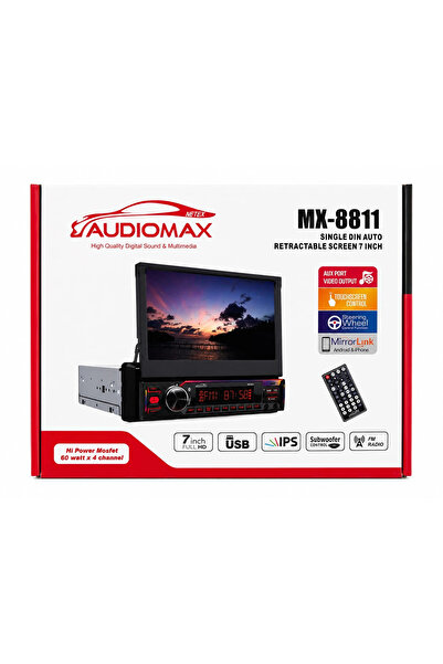 AUDİOMAX İndash Teyp – MX-8811 İndash Kızaklı Ekranlı Teyp – Park Kameralı