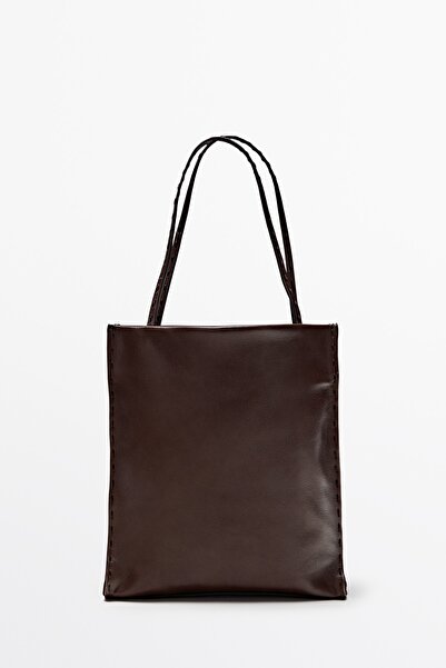 Massimo Dutti Napa deri çift bölmeli çanta