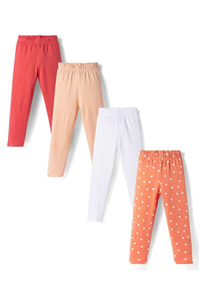 Bonfino 100% Cotton Solid Leggings - Pack of 4 - Multicolor