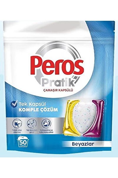 Peros Çamaşır Deterjanı Tableti (Kapsülü) Beyazlar İçin 50 Adet