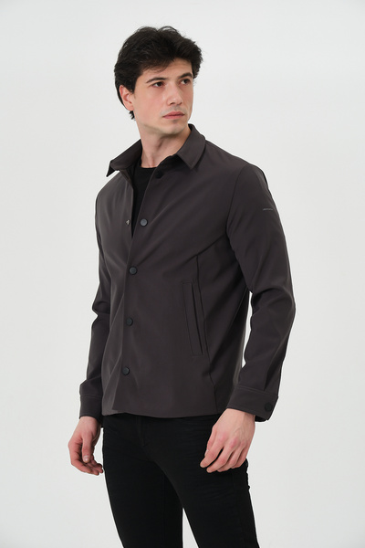 PIQUE Men's coat snap buttoned lycra men's overshirt coat