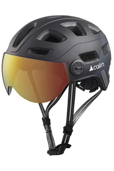 Cairn Cască Quartz Visor Led, Negru mat/Portocaliu
