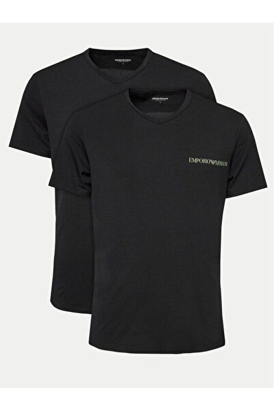 Emporio Armani Set 2 T-shirt 111267 4F717 23820 ΜΑΥΡΟ Slim Fit - Medium