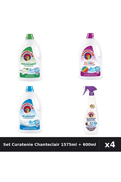 Chanteclair Set 4 Detergent Lichid Rufe 1575ml 35 Spalari - Color, Bicarbonat...