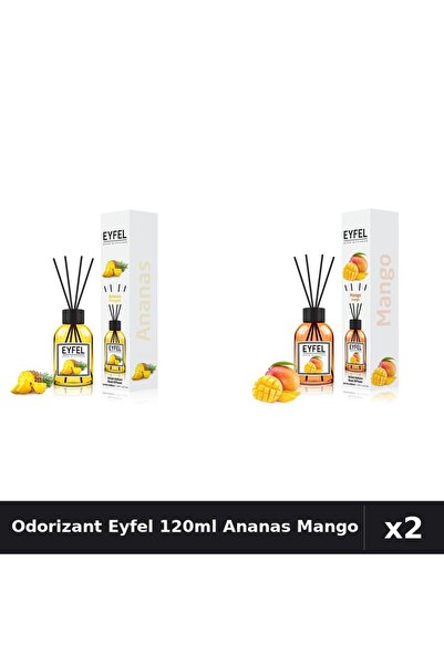 Eyfel Set 2 Odorizante Camera cu Betisoare 120ml - Ananas, Mango - Parfum Intens