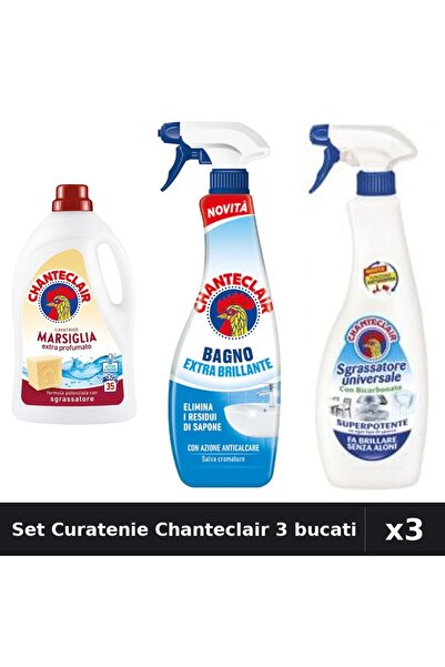 Chanteclair Set 3 Curatenie - Detergent 1575ml, Degresant 625ml, 600ml - Mars...