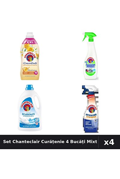 Chanteclair Set 4 Curățenie - Detergent, Balsam, Degresant Universal și Antic...