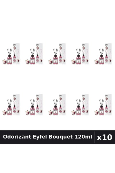 Eyfel Set 10 Odorizant Camera cu Betisoare Bouquet - Parfum Intens 120ml