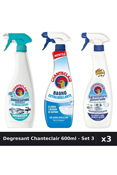 Chanteclair Set 3 Degresant Universal 600ml - Anti-Miros, Bicarbonat, Extra S...