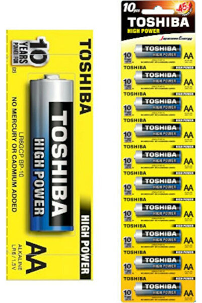 Toshiba 10 τεμάχια Αλκαλικές Μπαταρίες AA Υψηλής Ισχύος 1.5V