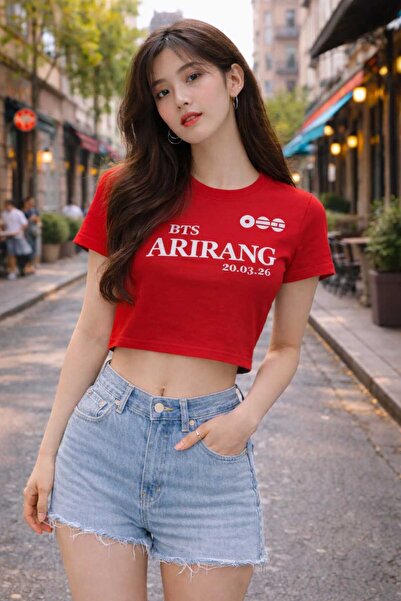 puolikuu Arirang World Tour Bts Printed Crop Tshirt