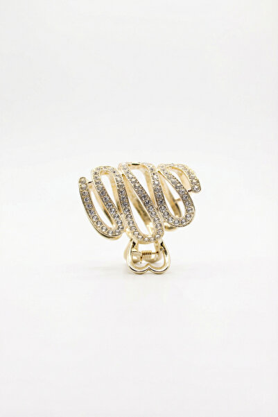 Runades Crystal Stone Wavy Design Hairpin Gold Color Women's Accessory