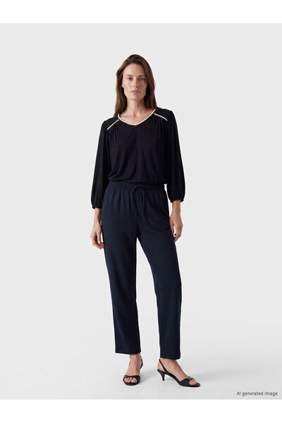 LC Waikiki Lcw Grace Elastic Waist Linen Blend Women's Trousers