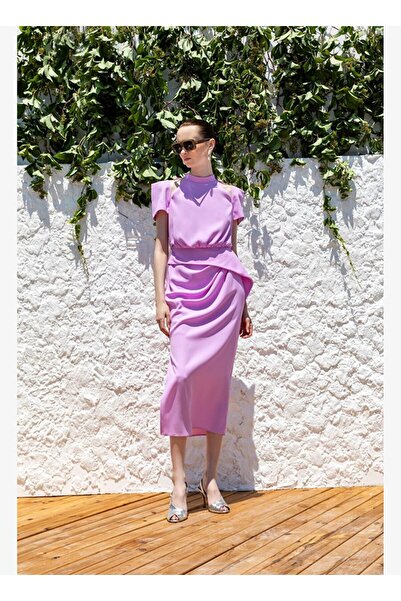 KAMEYA CUT-OUT MİDİ ELBİSE