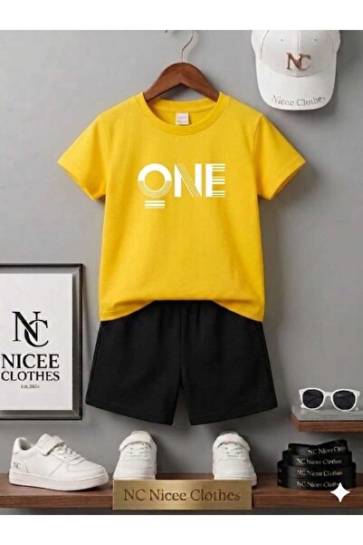 NC Nicee Clothes LETNJA DEČJA MAJICA I KRATKE HLAČE UNISEKS (BELO SA JEDNIM Š...