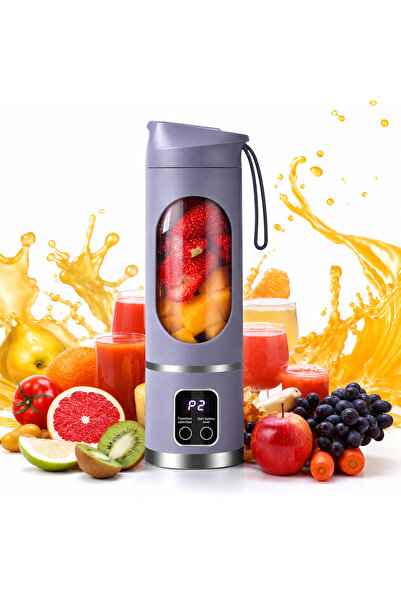 OEM Blender Portabil Mov, 450 ml, 12 Lame Inox 304, 3 Trepte de Viteză, USB R...