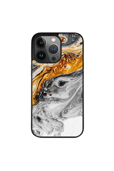 Other Apple iPhone 13 Pro Marble gray Patern Black Glossy Θήκη