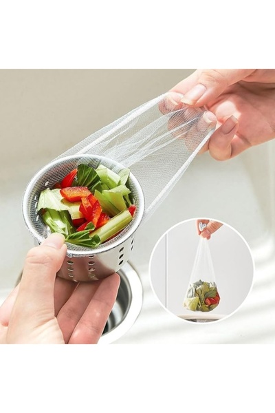 HAVFUN 100 PCS Disposable Mesh Sink Drain Strainer Bags, , Kitchen Sink Filte...