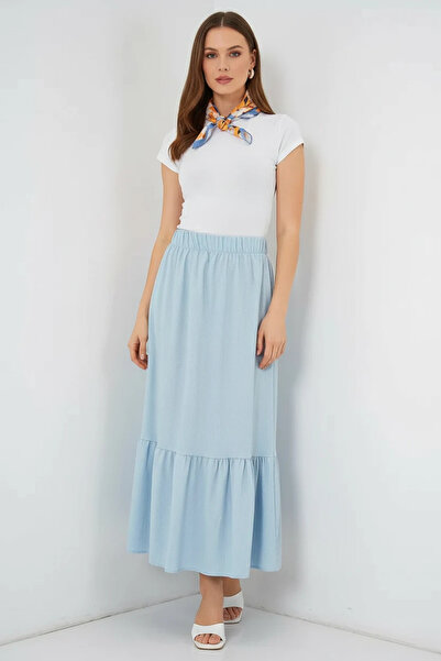 Generic Brand Women's Ruffled Light Blue Skirt