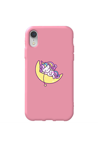 Other Apple iPhone Xr Sleeping horse Pink Colored Silicone TPU Θήκη