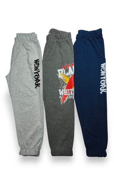 Merve Nur Tekstil Children's Printed Sweatpants Set of 3