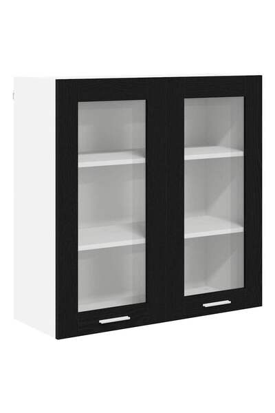 vidaxl Dulap suspendat Stejar Negru 80 x 31 x 80 cm Lemn compozit