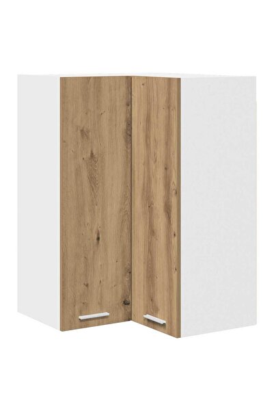 vidaxl Dulap suspendat Stejar Artisan și Alb 57 x 57 x 80 cm