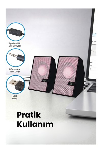 KRL 2’li Tak Çalıştır USB Bilgisayar Hoparlörü – Güçlü Ses, Kompakt Tasarım, ...