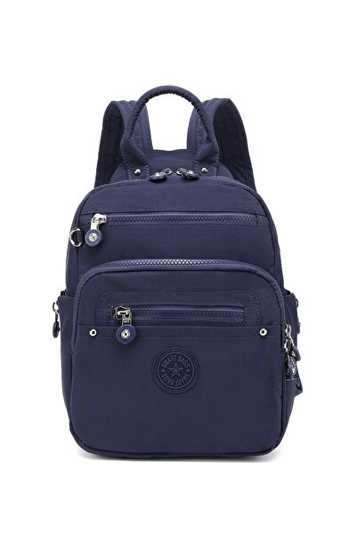 SMART BAGS Dnevni mali vodootporni ženski ranac od naborane tkanine, tamnoplavi