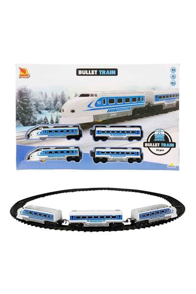 Sunman Suncon Sesli ve Işıklı Hızlı Tren Seti 33 Parça - Mavi