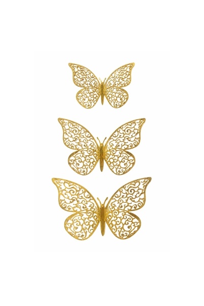 Decoratiuni Dulci Lace Butterfly pattern 3 sizes - Gold