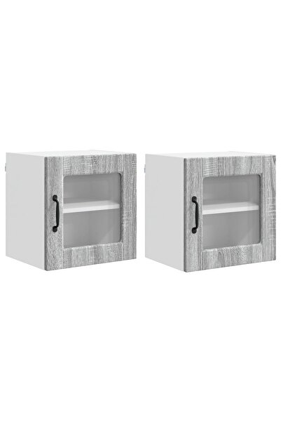 vidaxl Dulap de bucătărie cu raft 2 pcs Gri Sonoma 40 x 31 x 40 cm