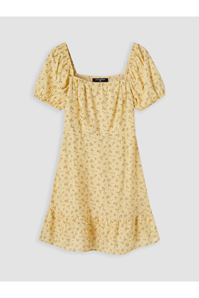LC Waikiki TexX Store Kalitesi Kare Yaka Çiçekli Mini Elbise