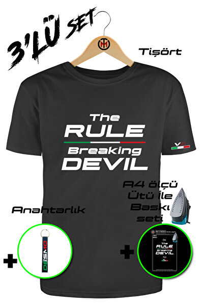 Motosiklet Tshirt İtalyan Kuralları Yıkan Şeytan Tişört
