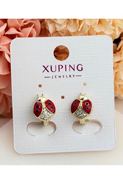 ATELİER GİZEM Xuping kararmaz uğur böceği gold çocuk küpesi