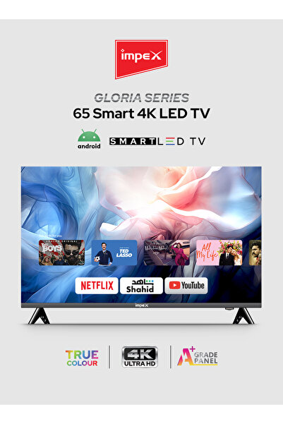 IMPEX Gloria65 UHD Smart 65Inch 4K Android LED TV 8GB Quad Core Frameless WiF...