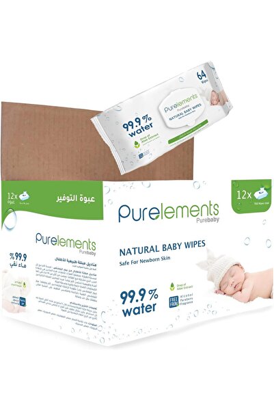 Purelements مناديل مبللة للأطفال للبشرة الحساسة/الرقيقة | مناديل مبللة بالماء...