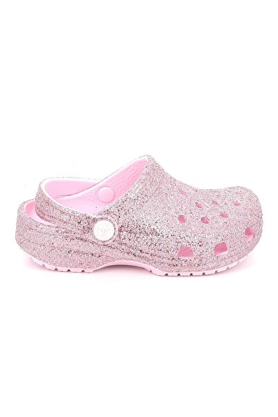 Crocs Παιδικό Σαμπό για Κορίτσι Classic Chunky Glitter Clog K Ανατομικό Χρώμα...