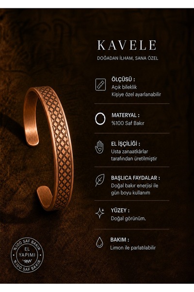 KAVELE Pure Copper Motif Bracelet
