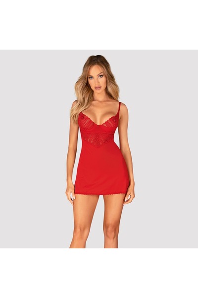 obsessive Lenjerie Plus Size – Rochie OBS XS/S Roșie, XS/S – Cu decupaj la spate