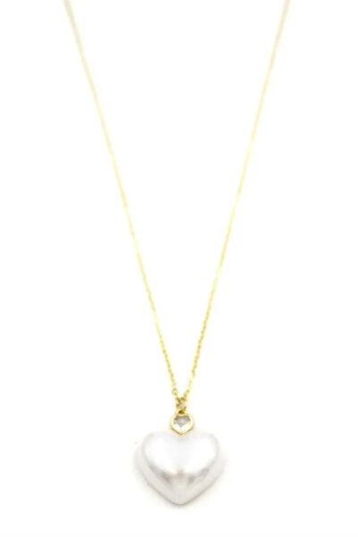 Marsilyan Nvdn- Ieg - Pearl Heart Necklace - Gold Iegrs-Nvdn1