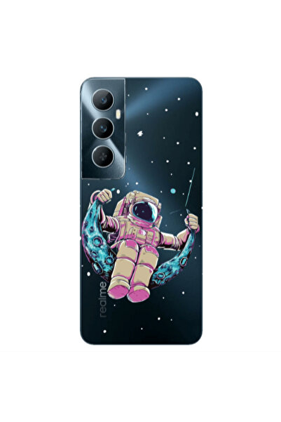 Other Realme C65 Astronaut swinging on the moon Transparent Silicone TPU Θήκη