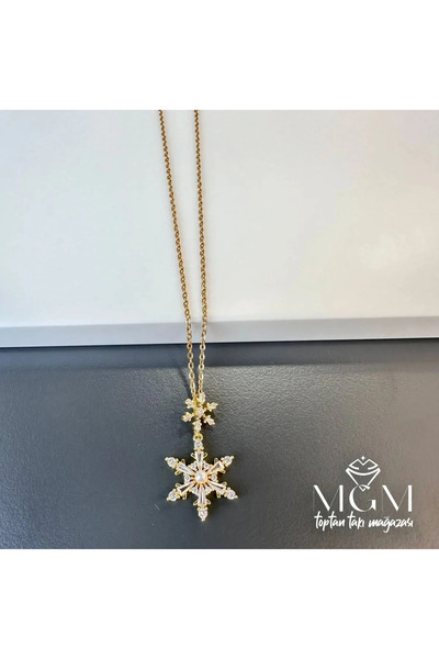 Marsilyan Nvdn- Ieg - Steel Zircon Stone Snowflake Necklace Iegrs-Nvdn1