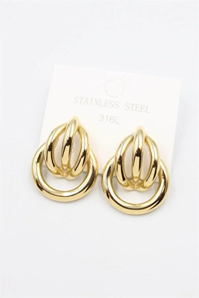 Marsilyan Nvdn- Ieg - Steel Hoop Earrings - Gold Iegrs-Nvdn1