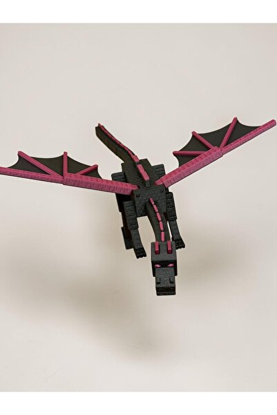 3D Dükkanı Minecraft Ender Dragon Figürü 30 cm MEGA Boy Ejderha Tüm Eklemleri...