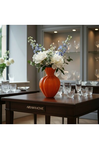 ariana sytle Ceramic Nordic Orange Tulip Vase 24 cm