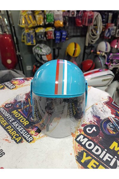 ULUDAŞ MOTOR AÇIK MAVİ YARIM KASK