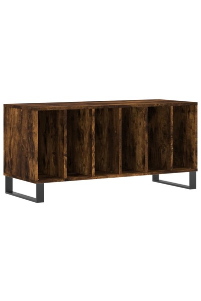 vidaxl Dulap pentru discuri stejar fumuriu 100x38x48 cm lemn compozit